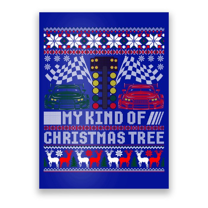 Drag Racing Christmas Tree Race Car Ugly Gift Poster