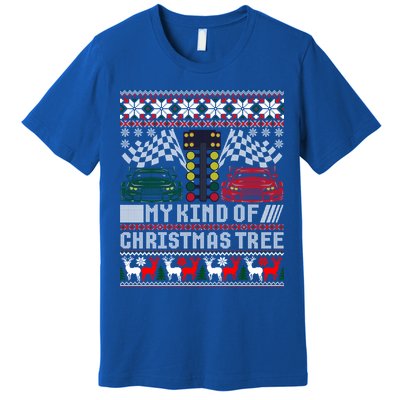 Drag Racing Christmas Tree Race Car Ugly Gift Premium T-Shirt