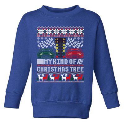 Drag Racing Christmas Tree Race Car Ugly Gift Toddler Sweatshirt