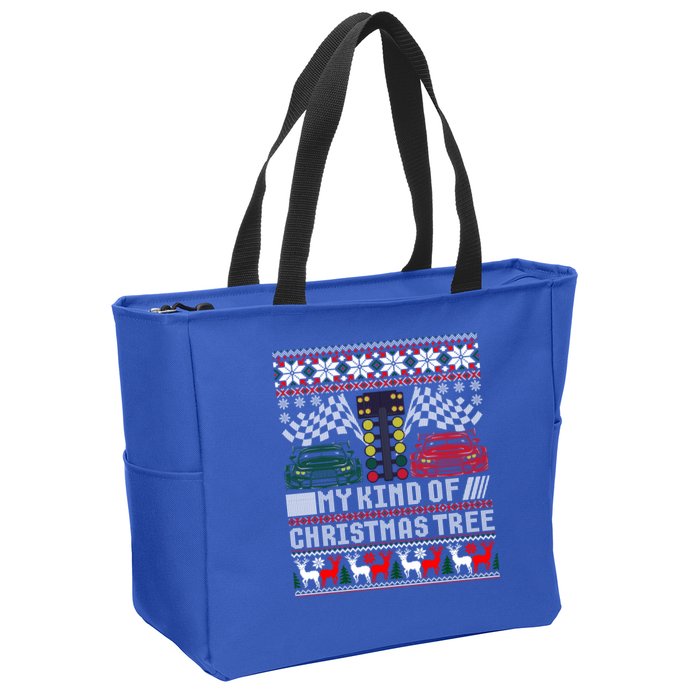 Drag Racing Christmas Tree Race Car Ugly Gift Zip Tote Bag