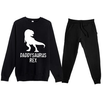 Daddysaurus Rex Cool Gift Premium Crewneck Sweatsuit Set