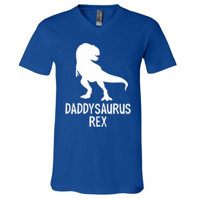 Daddysaurus Rex Cool Gift V-Neck T-Shirt