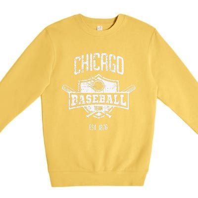 Distressed Retro Cub Look Fan Gift Party Tailgate Premium Crewneck Sweatshirt