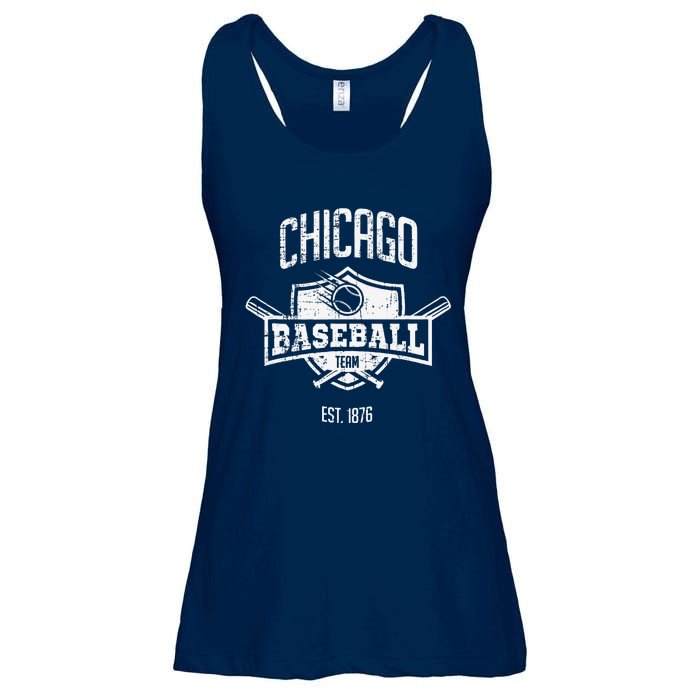 Distressed Retro Cub Look Fan Gift Party Tailgate Ladies Essential Flowy Tank