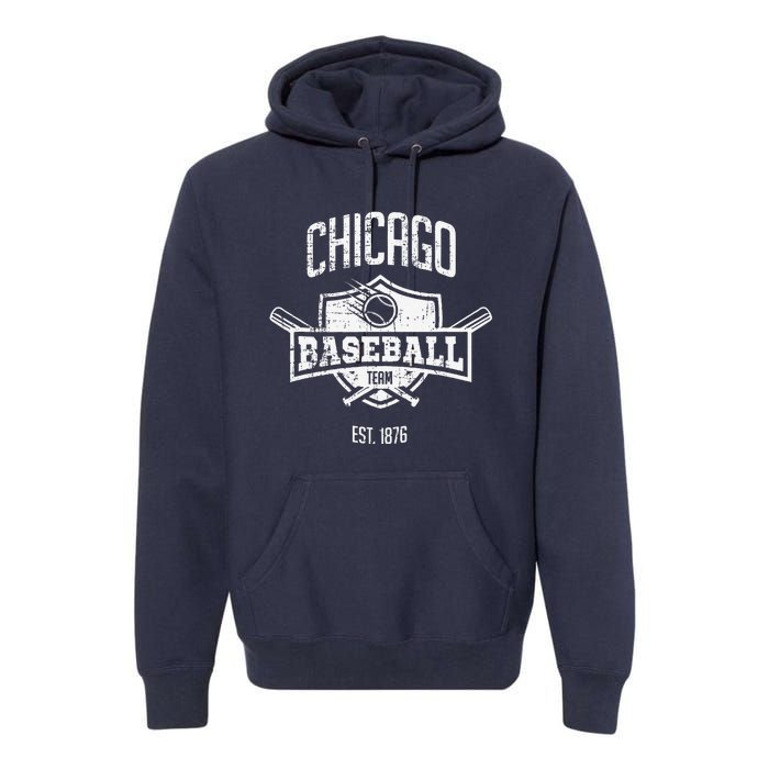 Distressed Retro Cub Look Fan Gift Party Tailgate Premium Hoodie