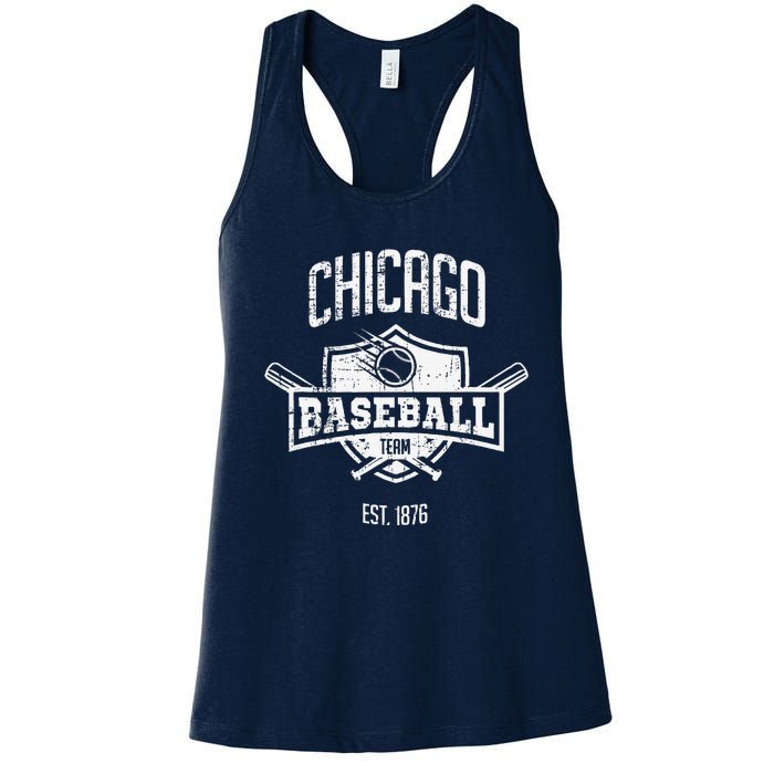 Distressed Retro Cub Look Fan Gift Party Tailgate Women's Racerback Tank