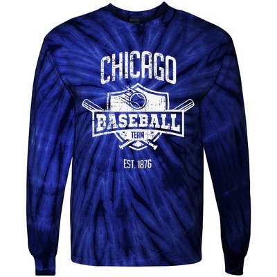 Distressed Retro Cub Look Fan Gift Party Tailgate Tie-Dye Long Sleeve Shirt