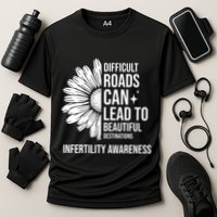 Difficult Roads Can Lead To Beautiful Destinations Infertility Awareness Cooling Performance Crew T-Shirt
