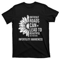 Difficult Roads Can Lead To Beautiful Destinations Infertility Awareness T-Shirt