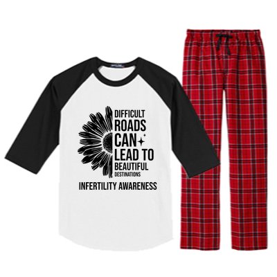 Difficult Roads Can Lead To Beautiful Destinations Infertility Awareness Raglan Sleeve Pajama Set