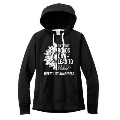 Difficult Roads Can Lead To Beautiful Destinations Infertility Awareness Women's Fleece Hoodie