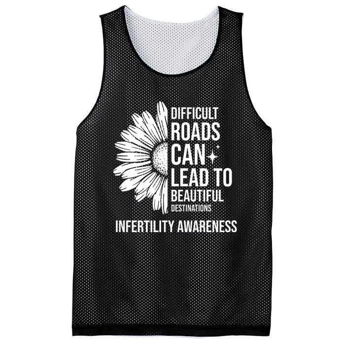 Difficult Roads Can Lead To Beautiful Destinations Infertility Awareness Mesh Reversible Basketball Jersey Tank