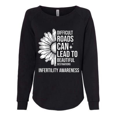 Difficult Roads Can Lead To Beautiful Destinations Infertility Awareness Womens California Wash Sweatshirt