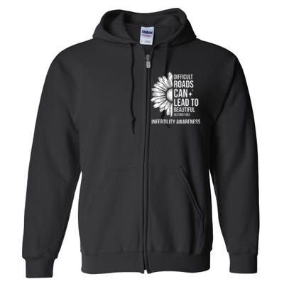 Difficult Roads Can Lead To Beautiful Destinations Infertility Awareness Full Zip Hoodie