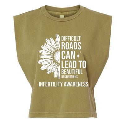 Difficult Roads Can Lead To Beautiful Destinations Infertility Awareness Garment-Dyed Women's Muscle Tee