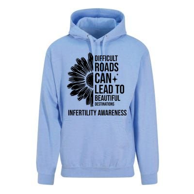 Difficult Roads Can Lead To Beautiful Destinations Infertility Awareness Unisex Surf Hoodie