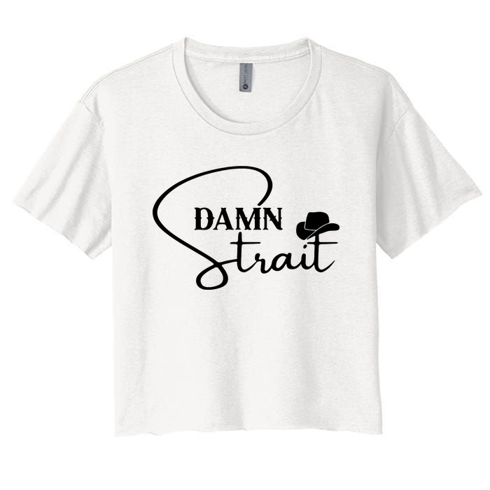 Damn Retro Cowboy Hats Western Country Music Women's Crop Top Tee