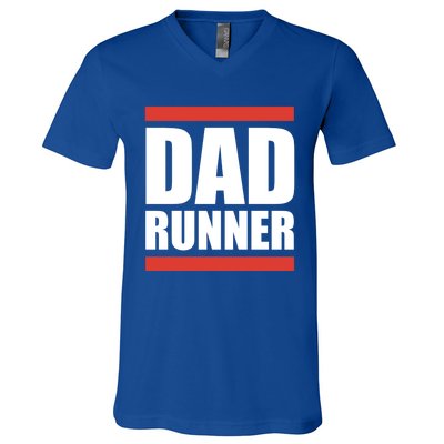 Dad Runner Cool Dad Sports Fitness Tee Father's Day Tee Gift V-Neck T-Shirt