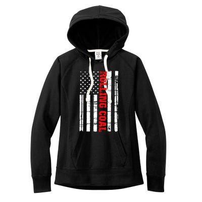 Diesel Rolling Coal Flag Gift Truck Turbo Brothers Women's Fleece Hoodie