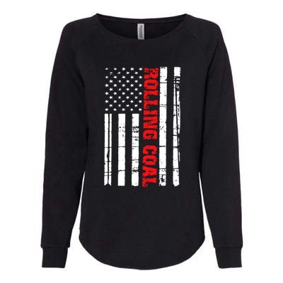 Diesel Rolling Coal Flag Gift Truck Turbo Brothers Womens California Wash Sweatshirt