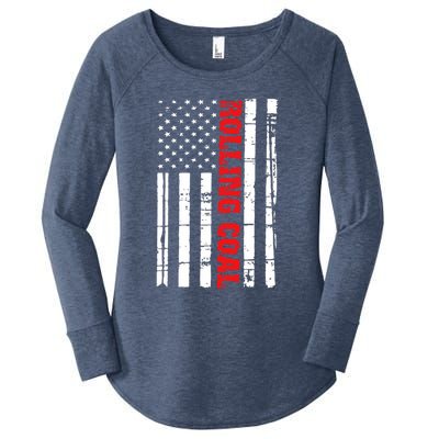 Diesel Rolling Coal Flag Gift Truck Turbo Brothers Women's Perfect Tri Tunic Long Sleeve Shirt