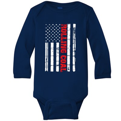 Diesel Rolling Coal Flag Gift Truck Turbo Brothers Baby Long Sleeve Bodysuit