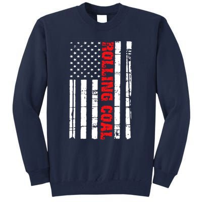 Diesel Rolling Coal Flag Gift Truck Turbo Brothers Tall Sweatshirt