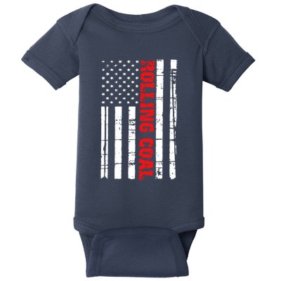 Diesel Rolling Coal Flag Gift Truck Turbo Brothers Baby Bodysuit