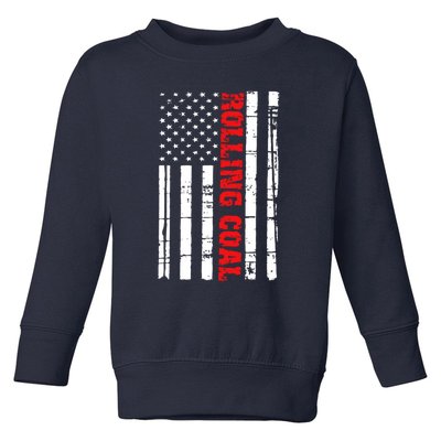 Diesel Rolling Coal Flag Gift Truck Turbo Brothers Toddler Sweatshirt