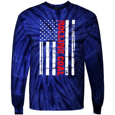 Diesel Rolling Coal Flag Gift Truck Turbo Brothers Tie-Dye Long Sleeve Shirt