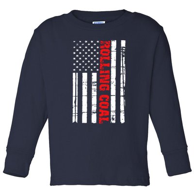 Diesel Rolling Coal Flag Gift Truck Turbo Brothers Toddler Long Sleeve Shirt