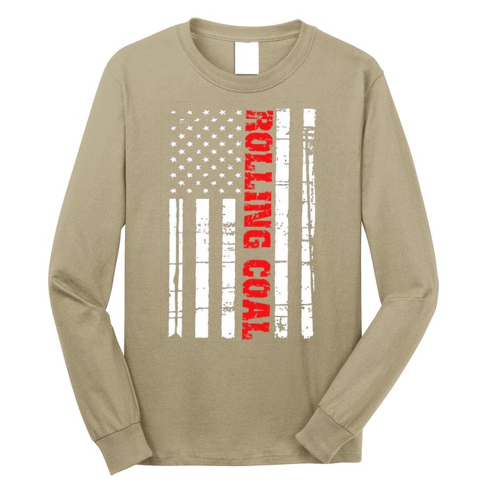 Diesel Rolling Coal Flag Gift Truck Turbo Brothers Long Sleeve Shirt