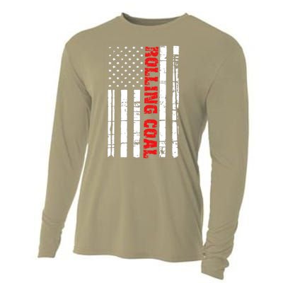 Diesel Rolling Coal Flag Gift Truck Turbo Brothers Cooling Performance Long Sleeve Crew