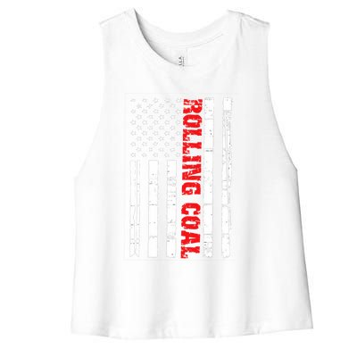 Diesel Rolling Coal Flag Gift Truck Turbo Brothers Women's Racerback Cropped Tank