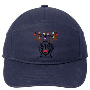 Doodle Reindeer Christmas Lights Funny Doodle Lover Xmas 7-Panel Snapback Hat