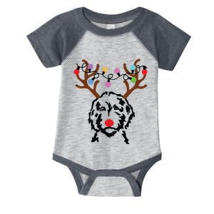 Doodle Reindeer Christmas Lights Funny Doodle Lover Xmas Infant Baby Jersey Bodysuit