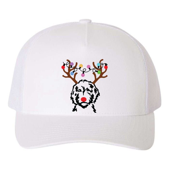 Doodle Reindeer Christmas Lights Funny Doodle Lover Xmas Yupoong Adult 5-Panel Trucker Hat