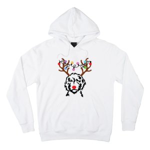 Doodle Reindeer Christmas Lights Funny Doodle Lover Xmas Hoodie