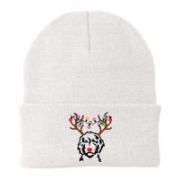 Doodle Reindeer Christmas Lights Funny Doodle Lover Xmas Knit Cap Winter Beanie