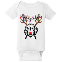 Doodle Reindeer Christmas Lights Funny Doodle Lover Xmas Baby Bodysuit