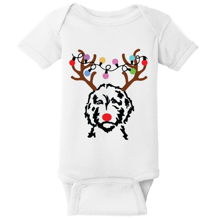 Doodle Reindeer Christmas Lights Funny Doodle Lover Xmas Baby Bodysuit