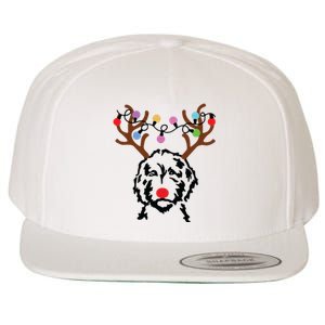 Doodle Reindeer Christmas Lights Funny Doodle Lover Xmas Wool Snapback Cap