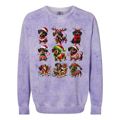 Dachshund Reindeer Christmas Doxie Dog Lover Xmas Holiday Colorblast Crewneck Sweatshirt