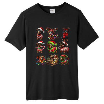 Dachshund Reindeer Christmas Doxie Dog Lover Xmas Holiday Tall Fusion ChromaSoft Performance T-Shirt