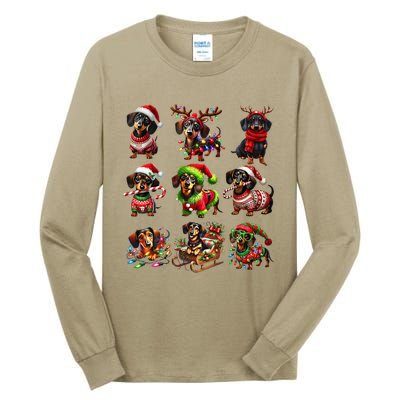 Dachshund Reindeer Christmas Doxie Dog Lover Xmas Holiday Tall Long Sleeve T-Shirt