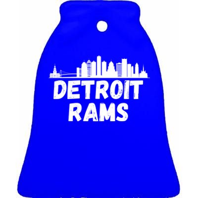 Detroit Rams City View Ceramic Bell Ornament