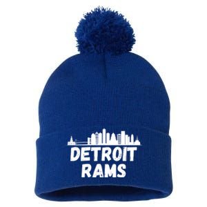 Detroit Rams City View Pom Pom 12in Knit Beanie