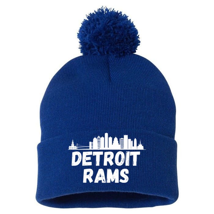 Detroit Rams City View Pom Pom 12in Knit Beanie