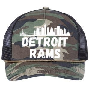 Detroit Rams City View Retro Rope Trucker Hat Cap