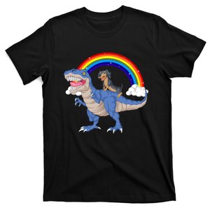 Dachshund Riding Dinosaur T-Shirt